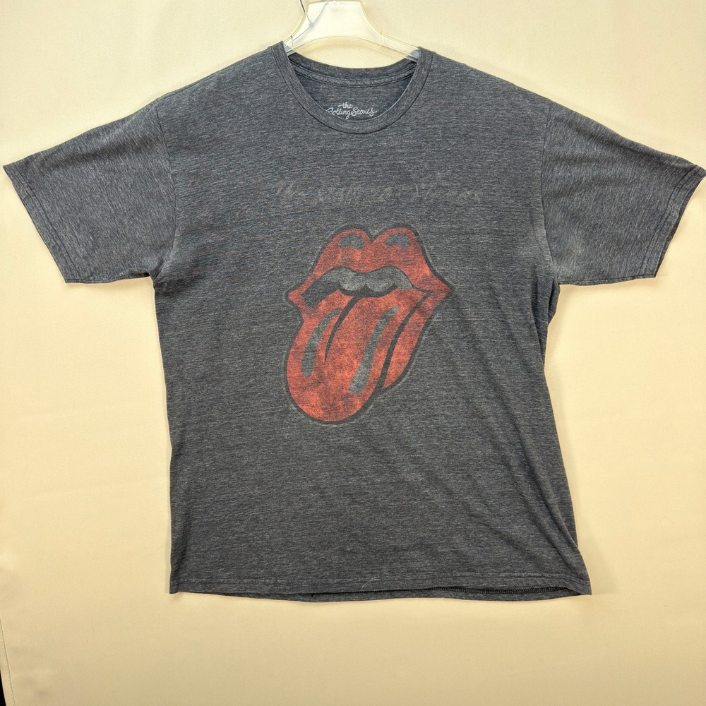 Rolling Stones T Shirt Mens XL Gray Graphic Tee Classic Rock Band Collectible